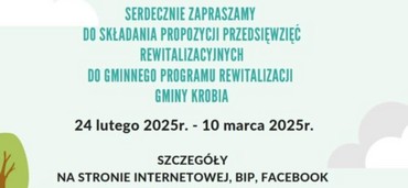 Ogłoszenie o naborze przedsięwzięć rewitalizacyjnych w procesie opracowania Gminnego Programu